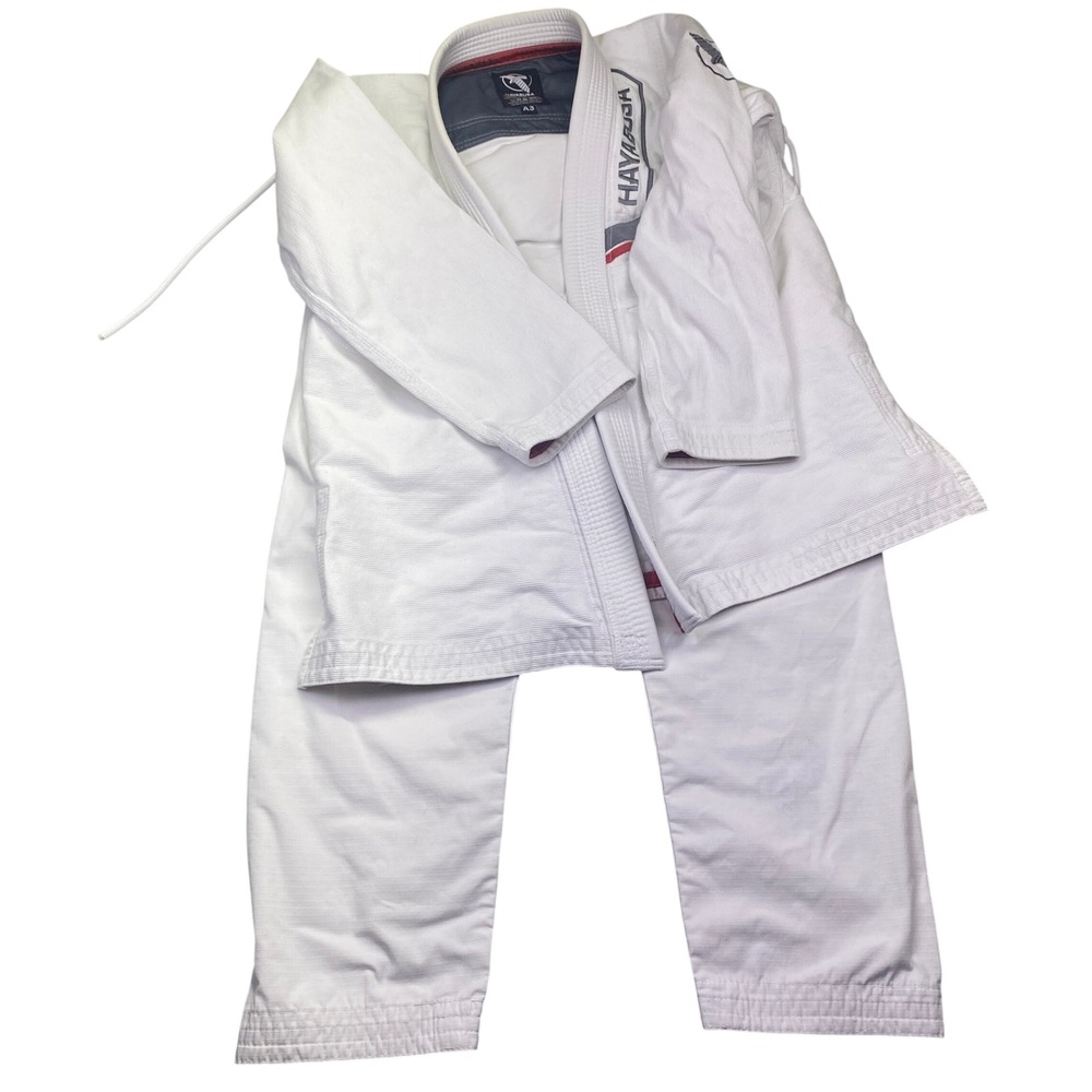 Hayabusa Ascend Lightweight BJJ Gi Set White 350gsm Pearl Weave Size A3 51506